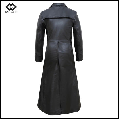 Trench Coat Women – Matrix Neo Gothic Long Leather Coat