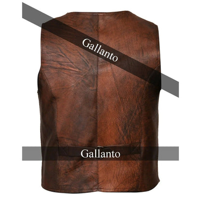 Men's Leather Vest Lightweight Snap Button Waistcoat