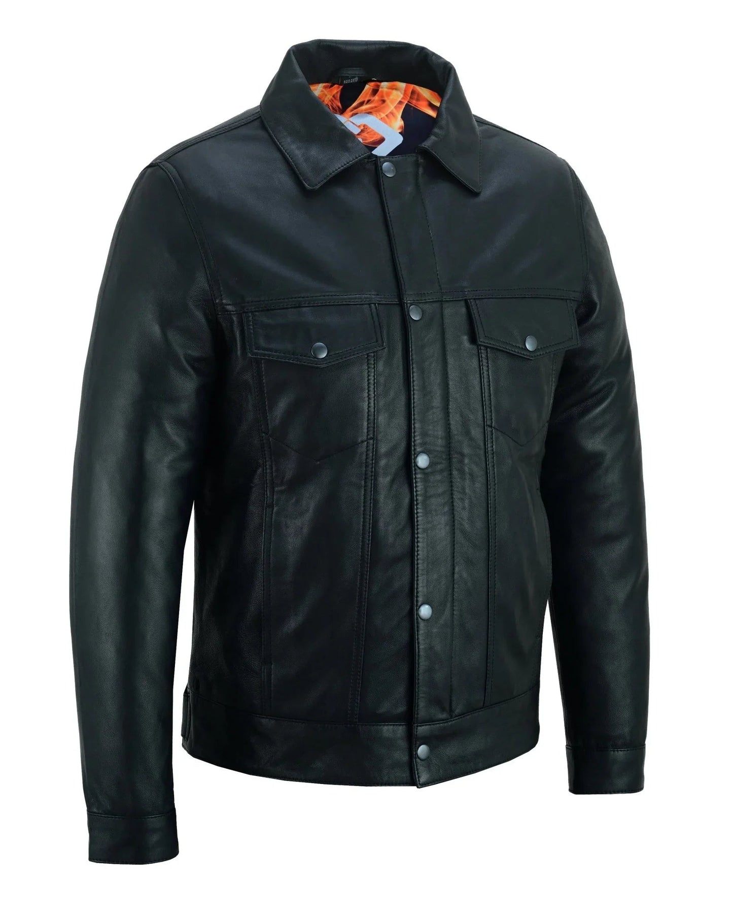 leather jacket motor – fernando's classic black leather trucker jacket