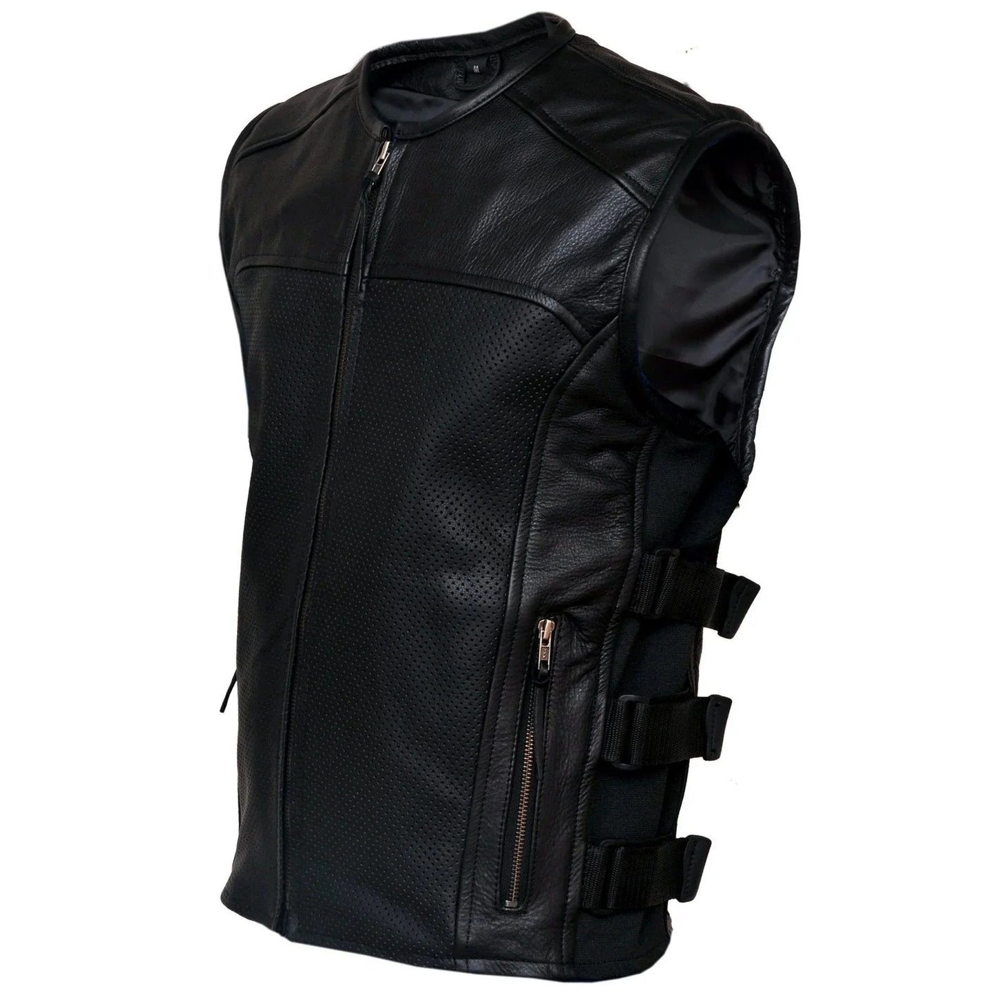 leather jacket men fashion with modern vest styling and comfort