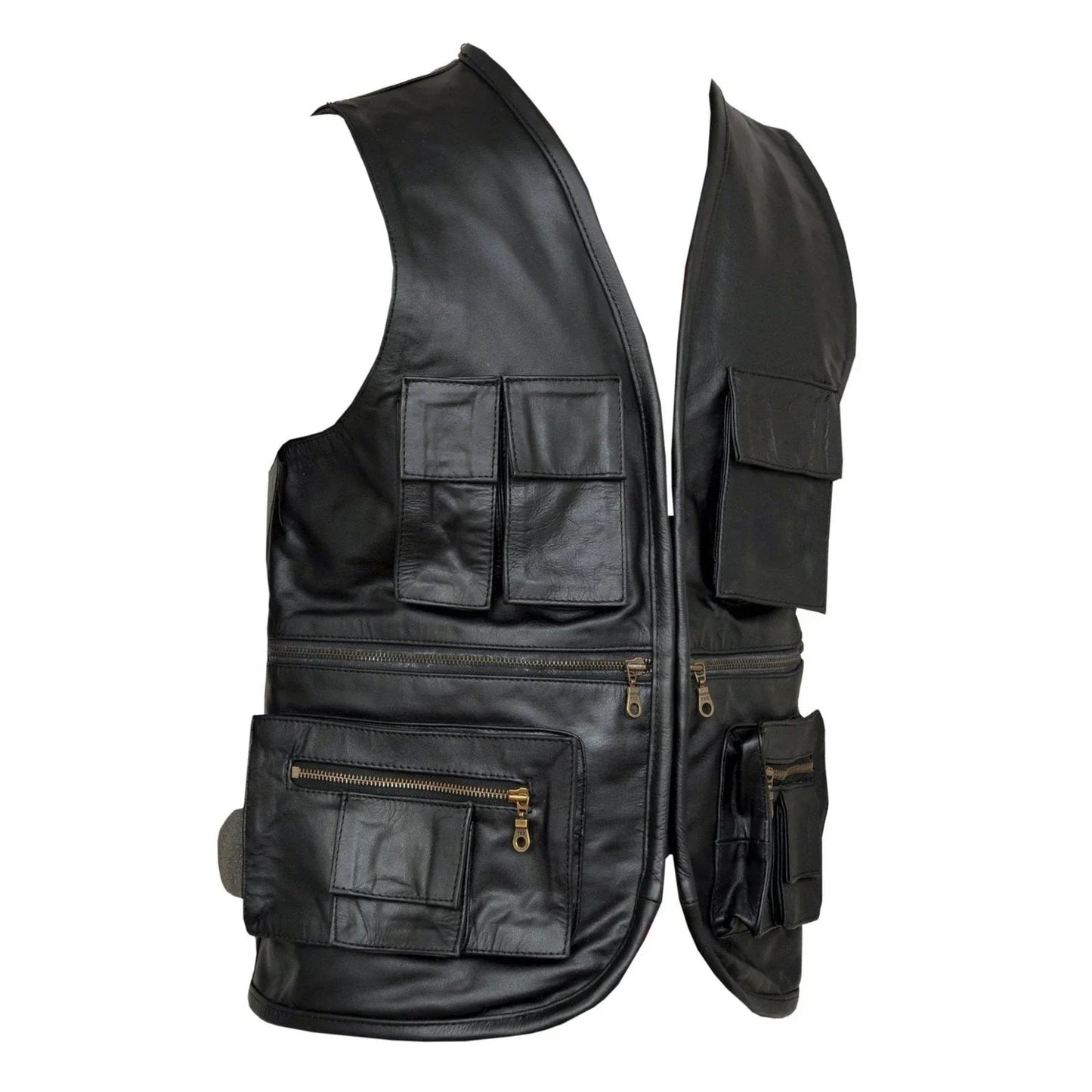 leather bike vest for motorcycle, outdoor and casual wear