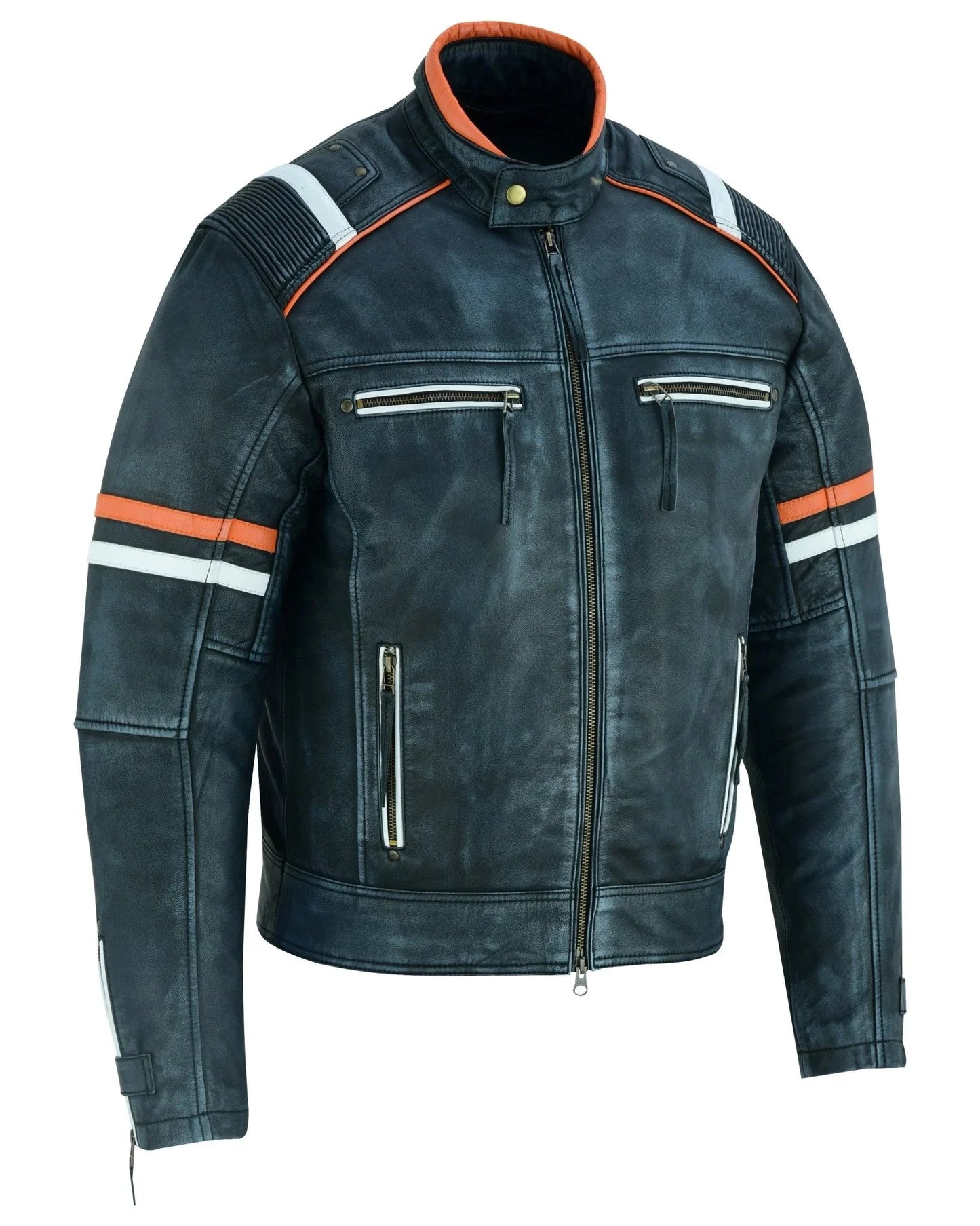 leather jacket ireland stonewash grey café racer for men