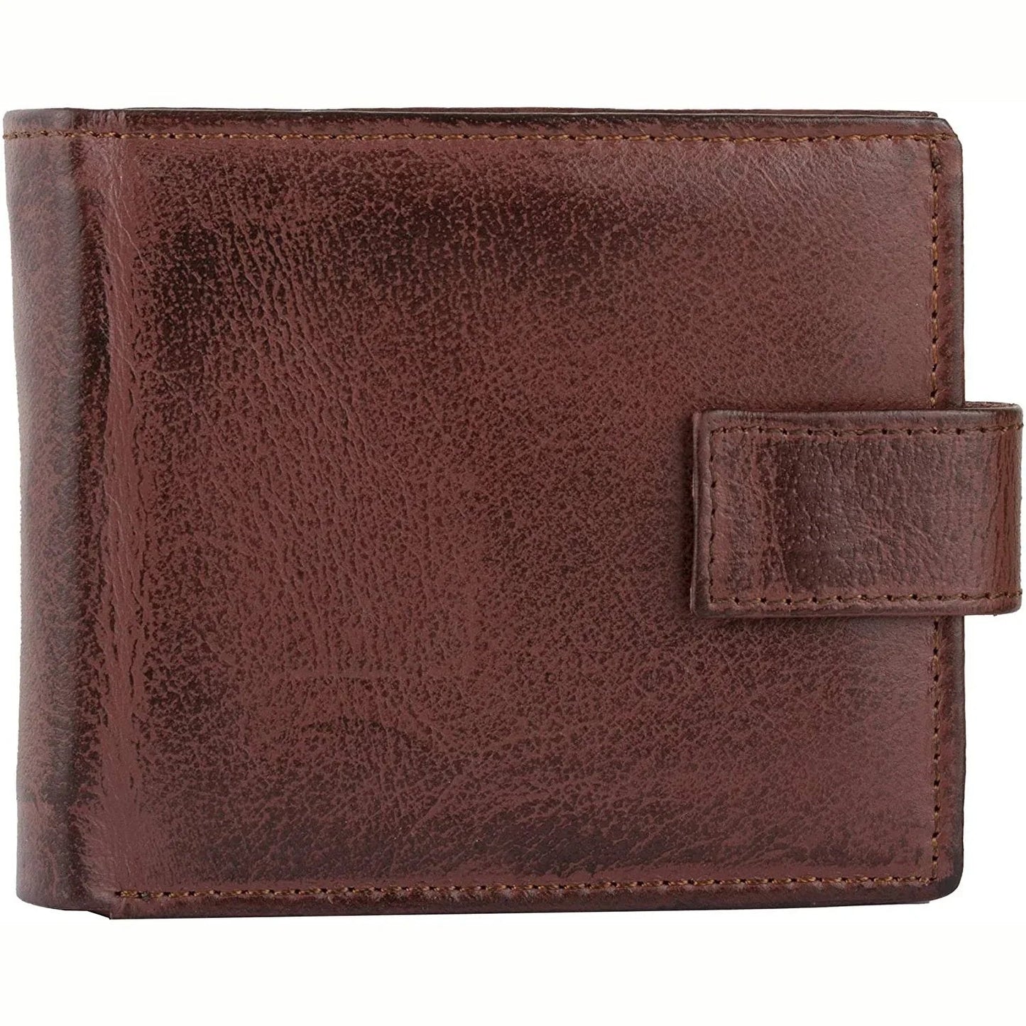 genuine mens leather wallet with rfid trifold vintage design