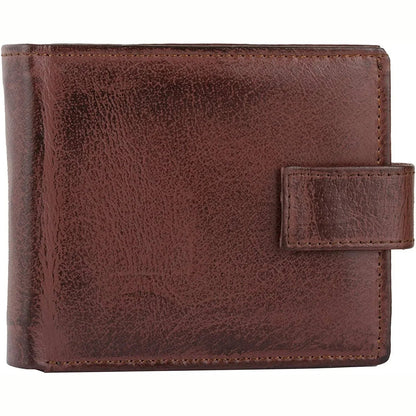 Genuine Mens Leather Wallet with RFID Trifold Vintage Design