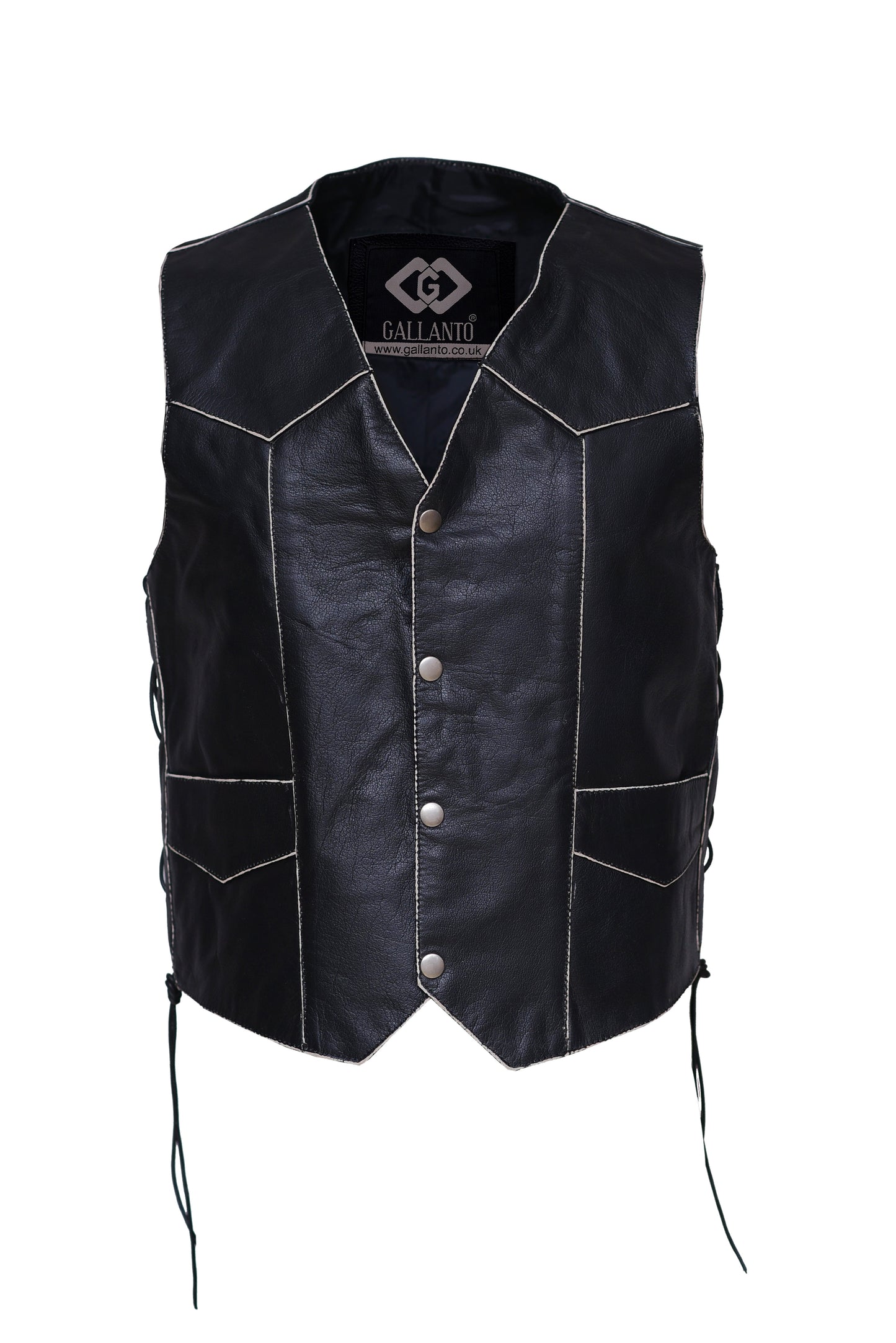 leather men vest with premium embossed fashion and biker style