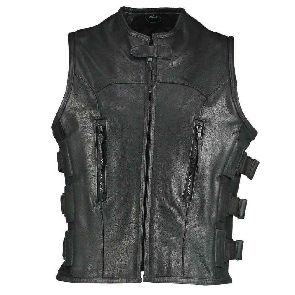 premium cowhide reflective biker vest