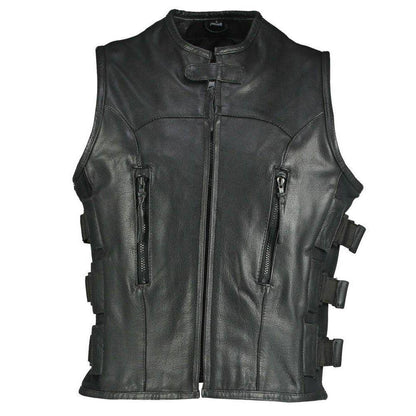 Premium Cowhide Reflective Biker Vest
