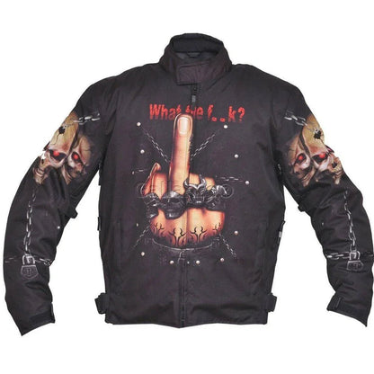 Black Fabric Biker Jacket for All Season Motorcycle Riding