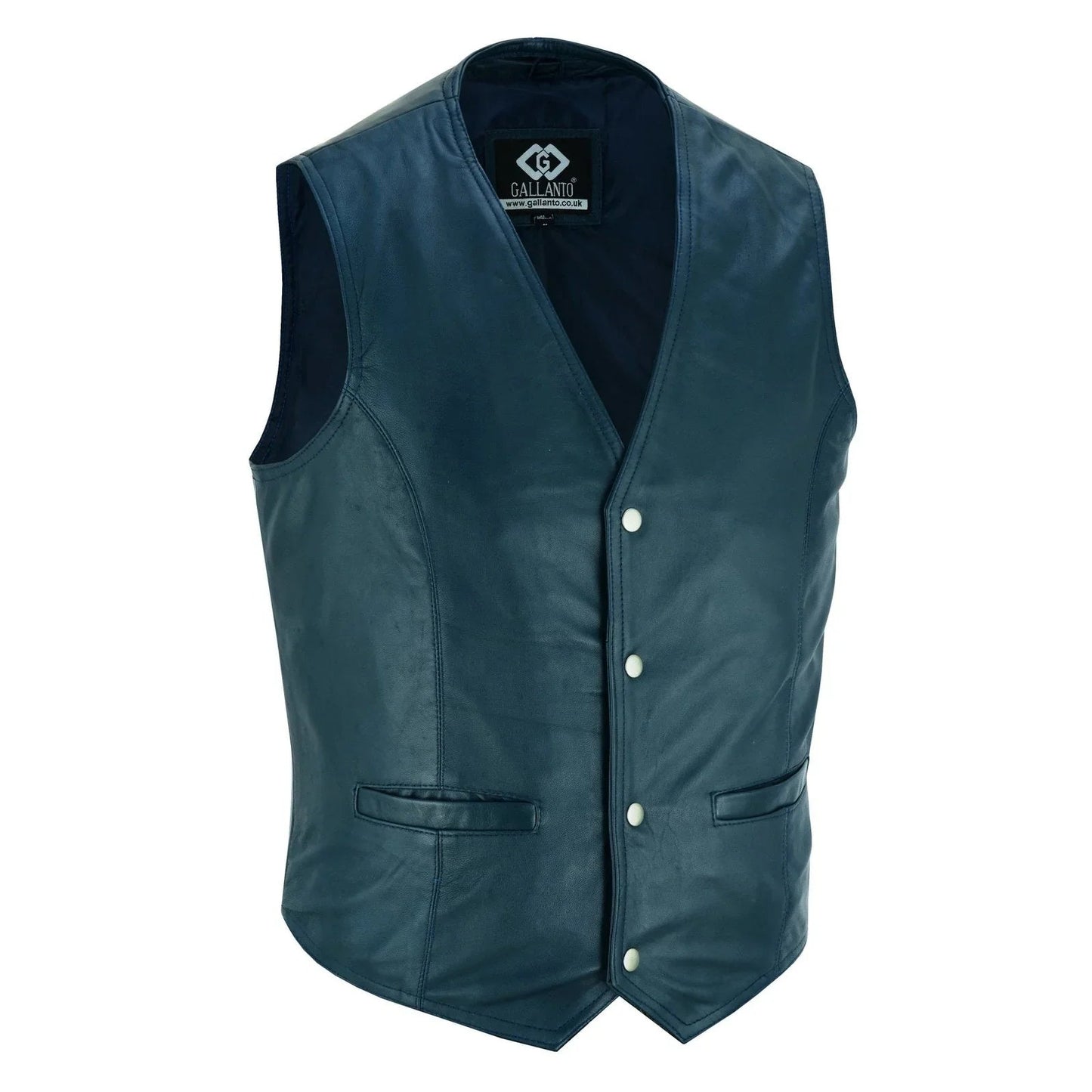 men's leather vest lightweight snap button waistcoat