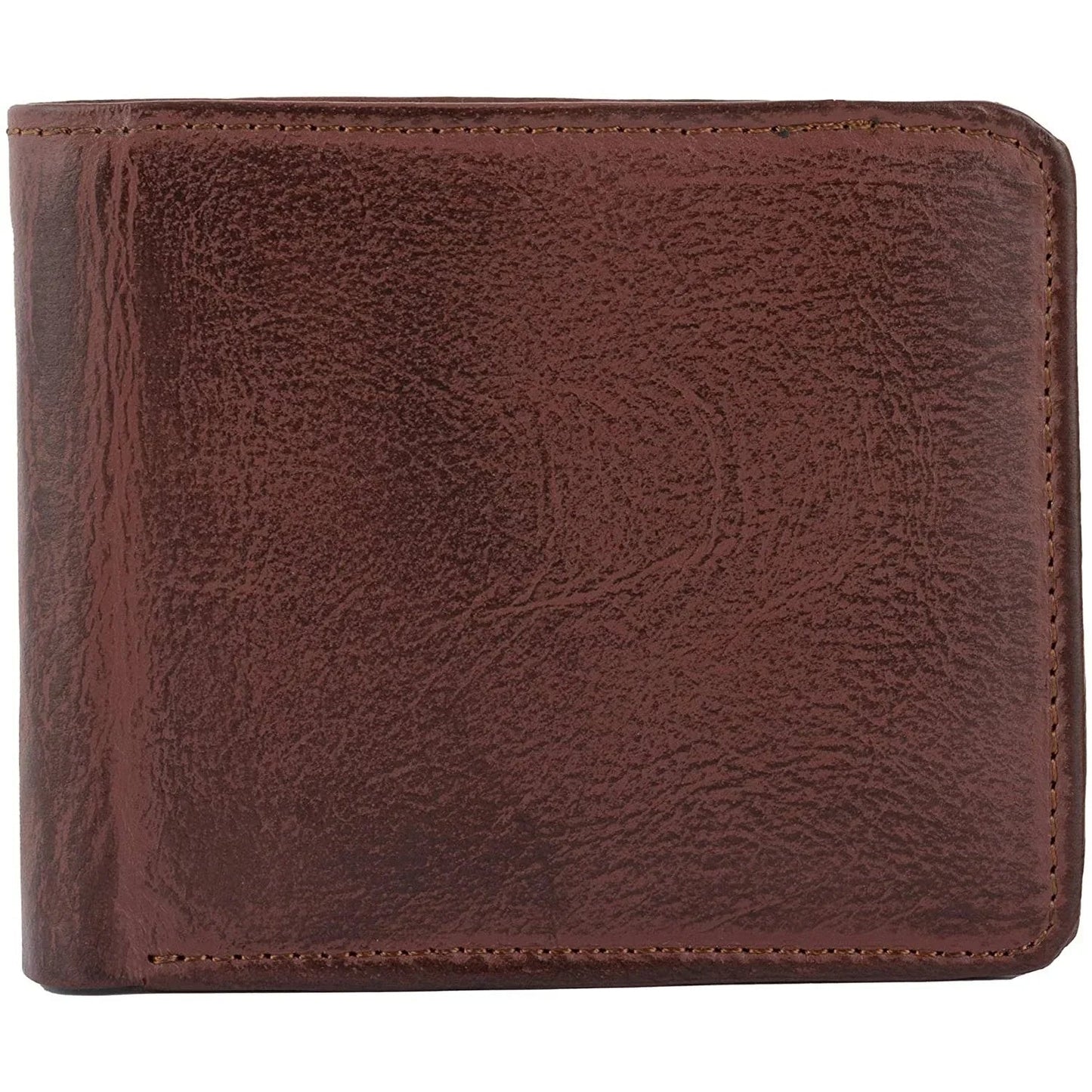 genuine leather men's billfold rfid wallet with coin pocket