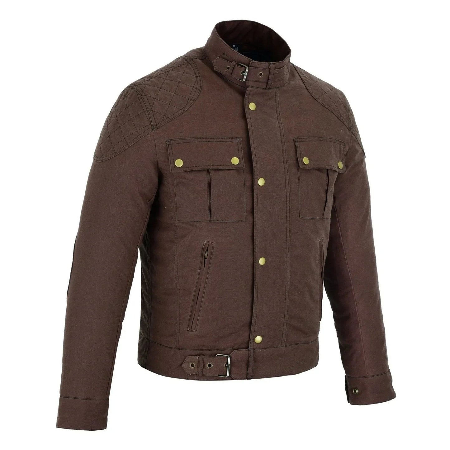 classic waxed cotton motorcycle biker jacket for men