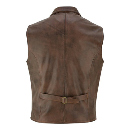 Leather Mens Waistcoat with Elegant Tailoring and Premium Style