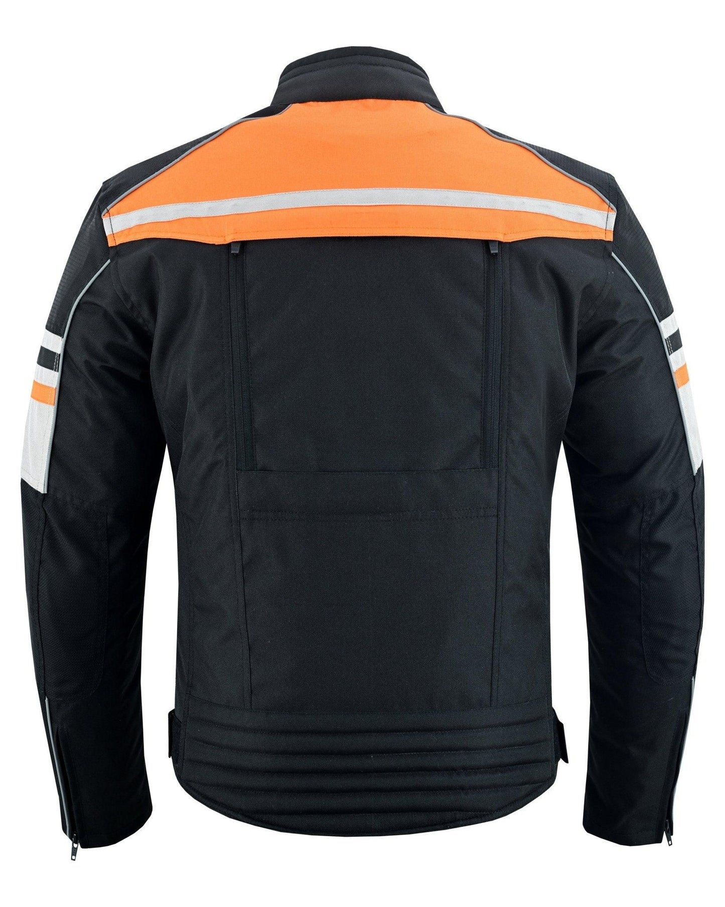 mens orange black grey vented textile biker riding armoured jacket