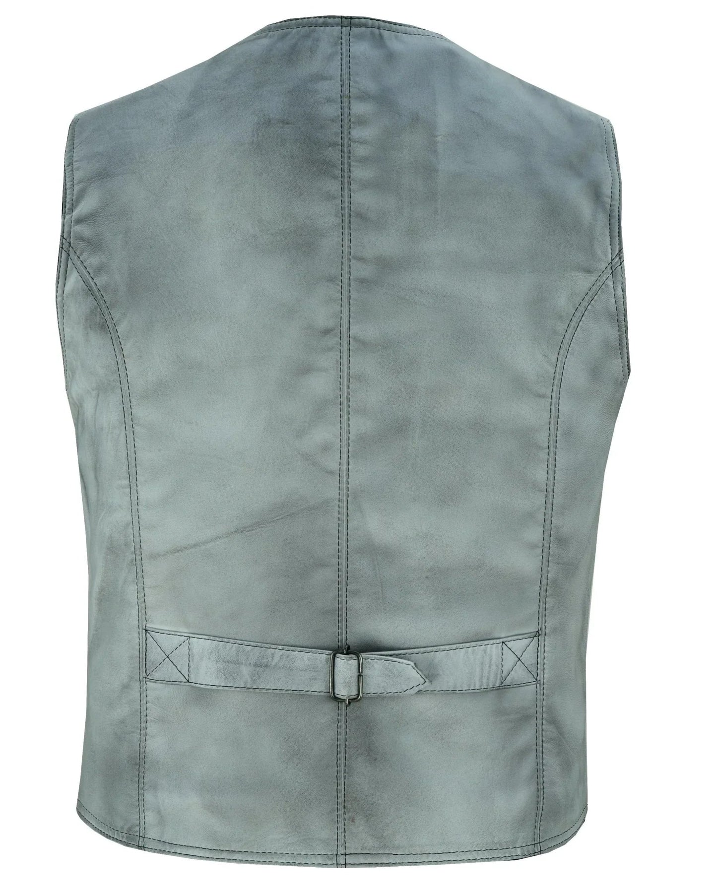 men's leather vest lightweight snap button waistcoat