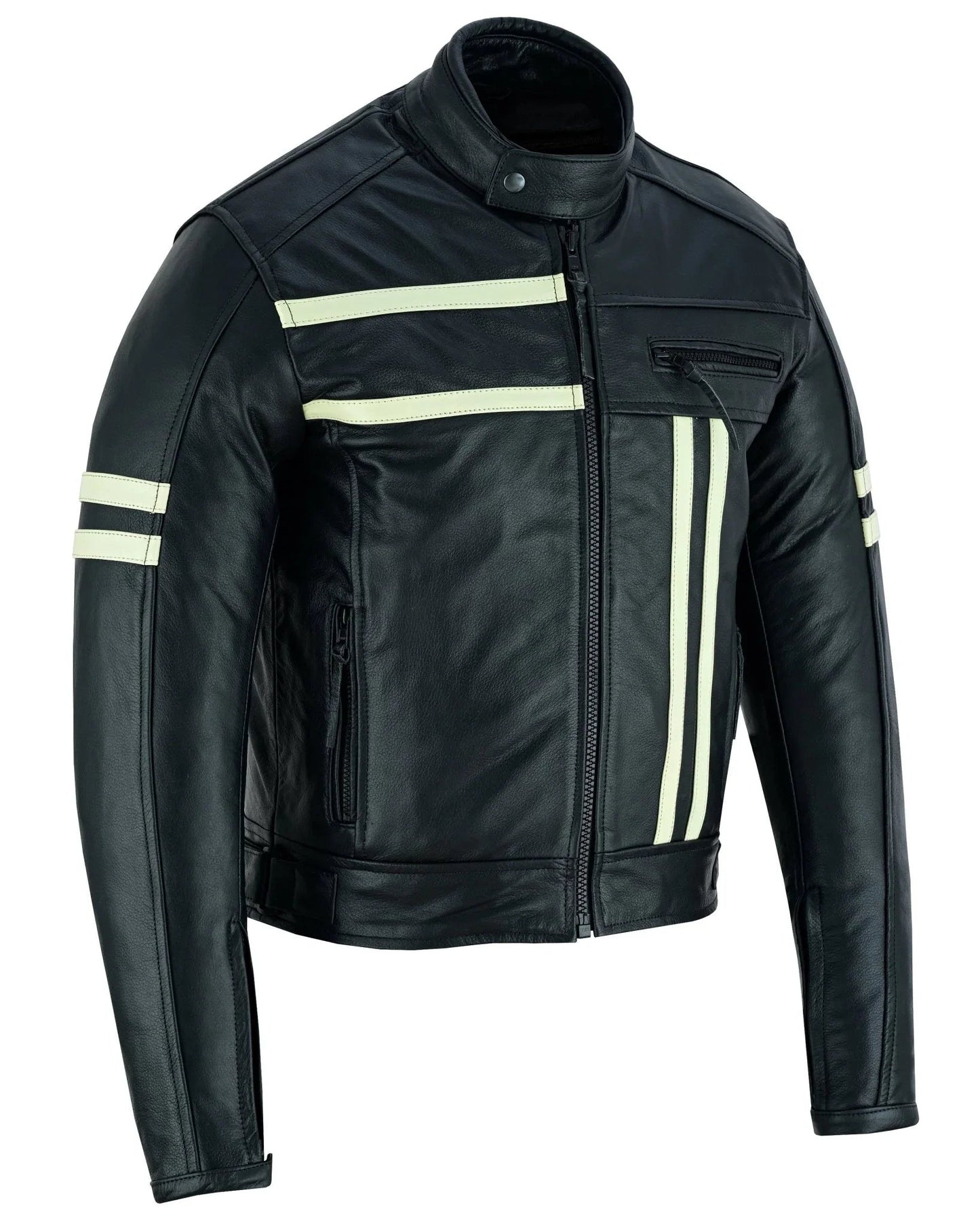 male biker jacket – men's black cowhide cafe racer leather jacket