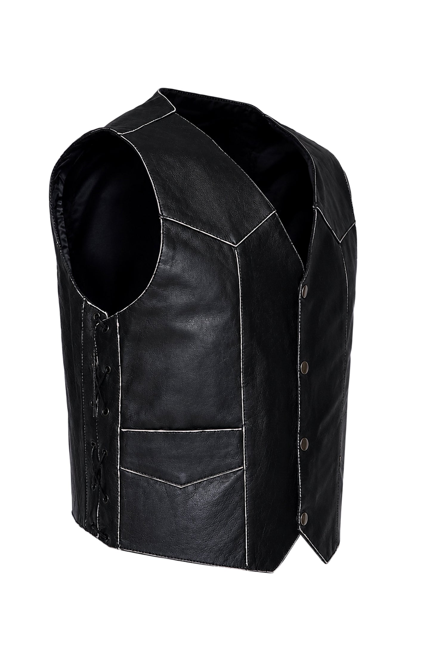 leather men vest with premium embossed fashion and biker style