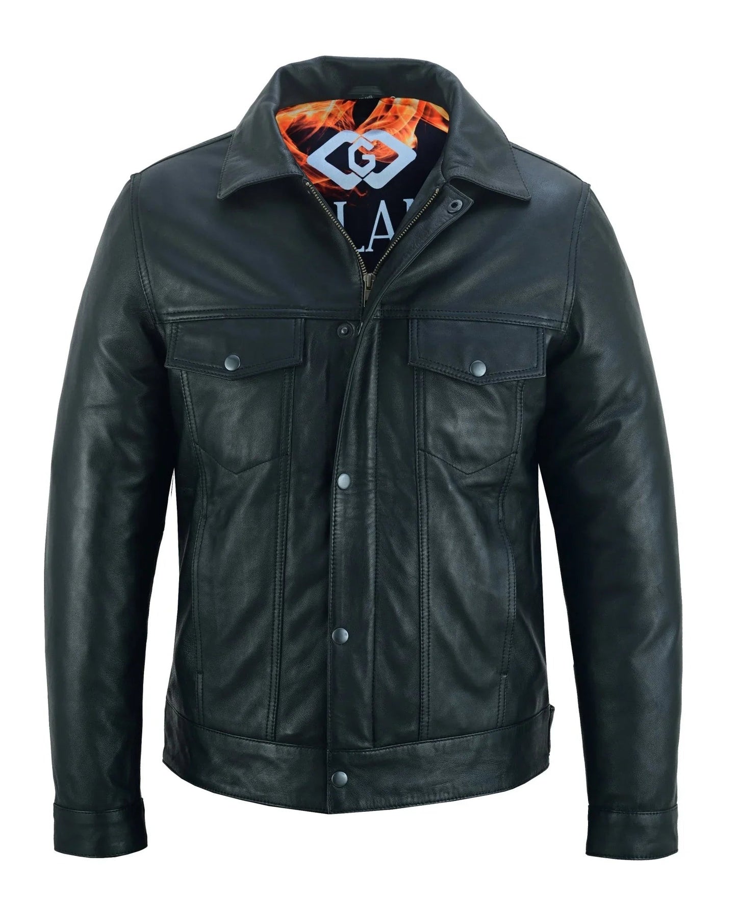 leather jacket motor – fernando's classic black leather trucker jacket