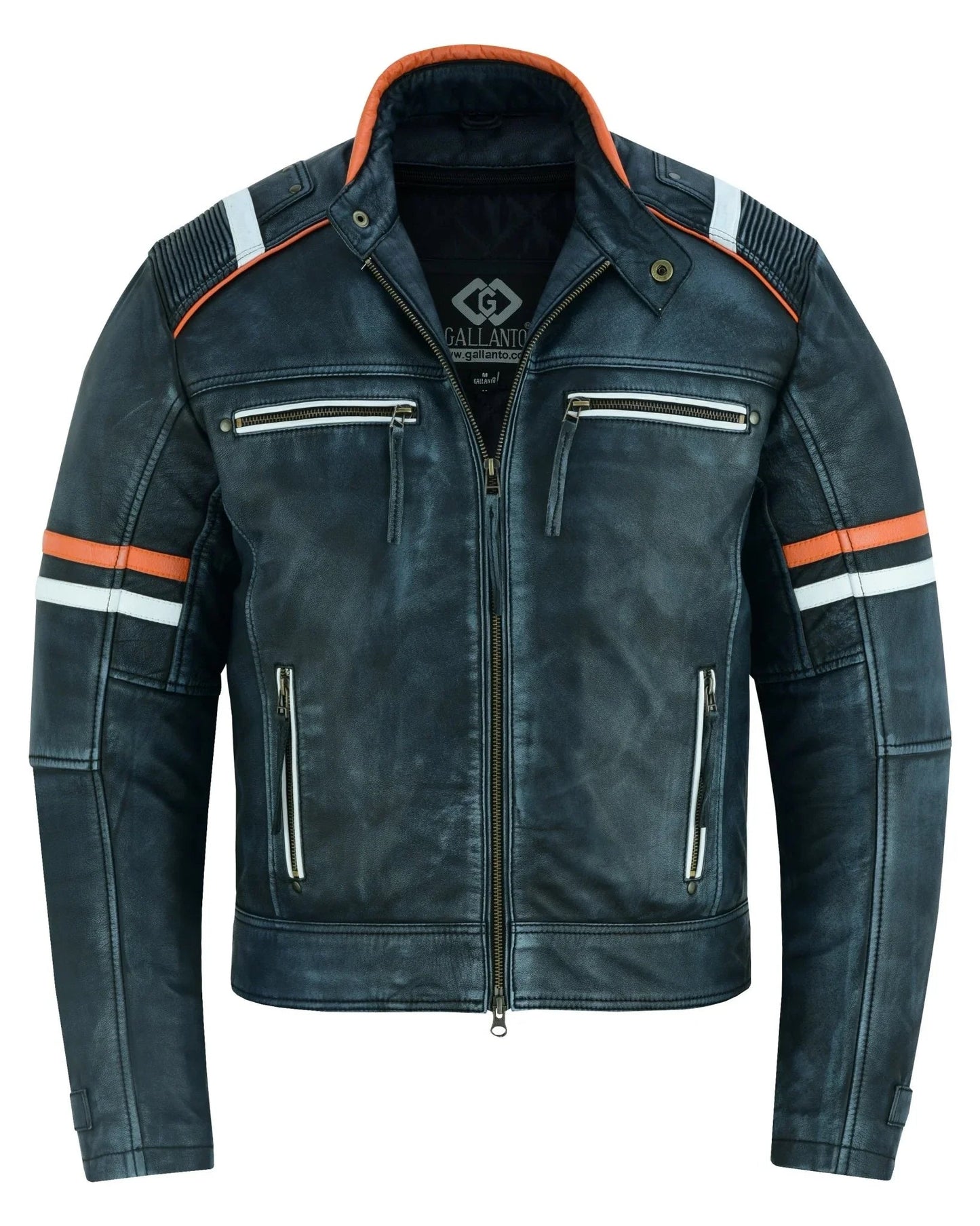 leather jacket ireland stonewash grey café racer for men