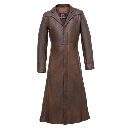 Trench Coat Women – Matrix Neo Gothic Long Leather Coat