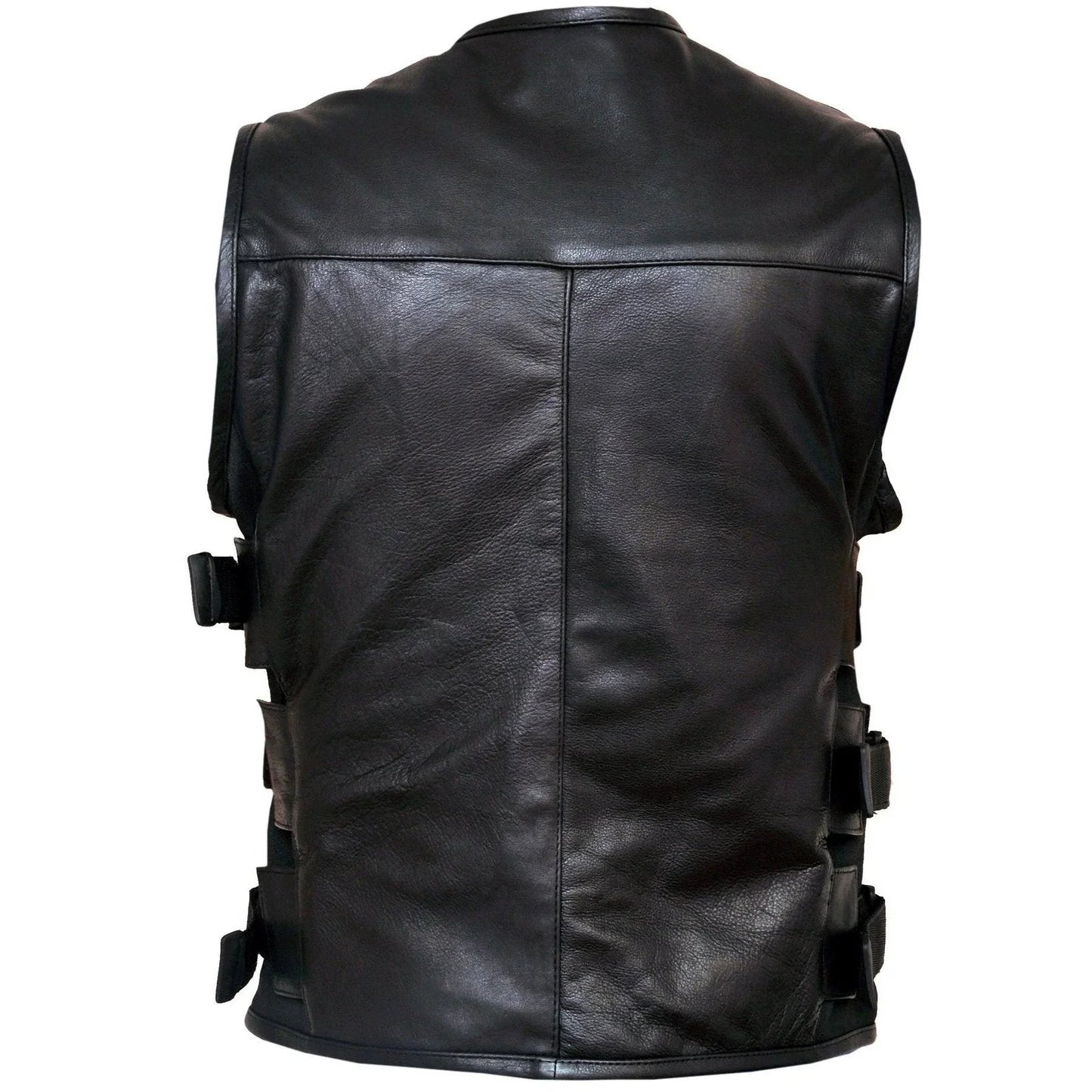 motorbike leather vest for motorcycle riding and casual wear