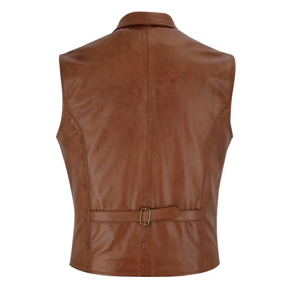 Leather Mens Waistcoat with Elegant Tailoring and Premium Style
