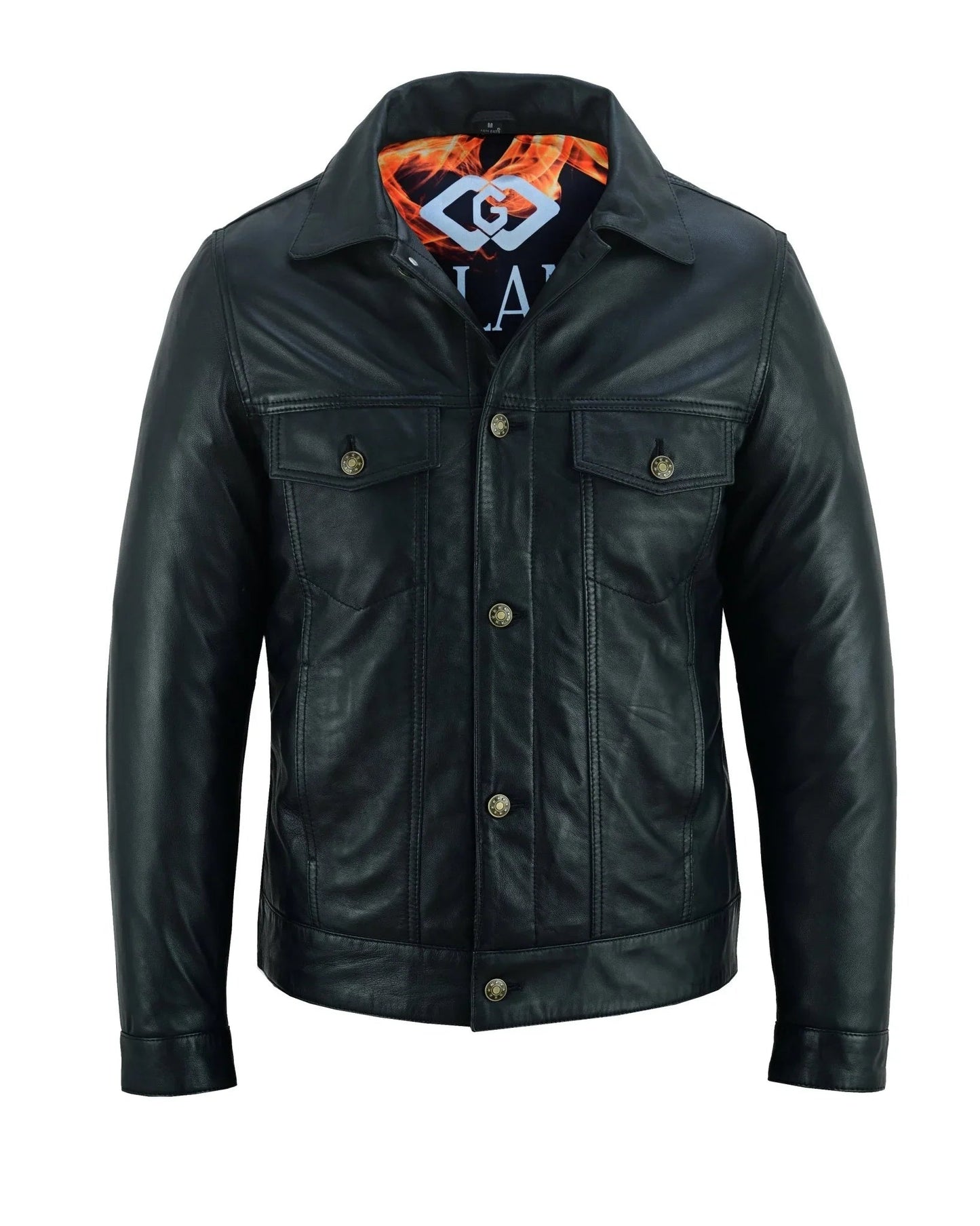 leather jacket motor – fernando's classic black leather trucker jacket