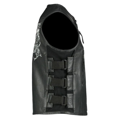 Premium Cowhide Reflective Biker Vest