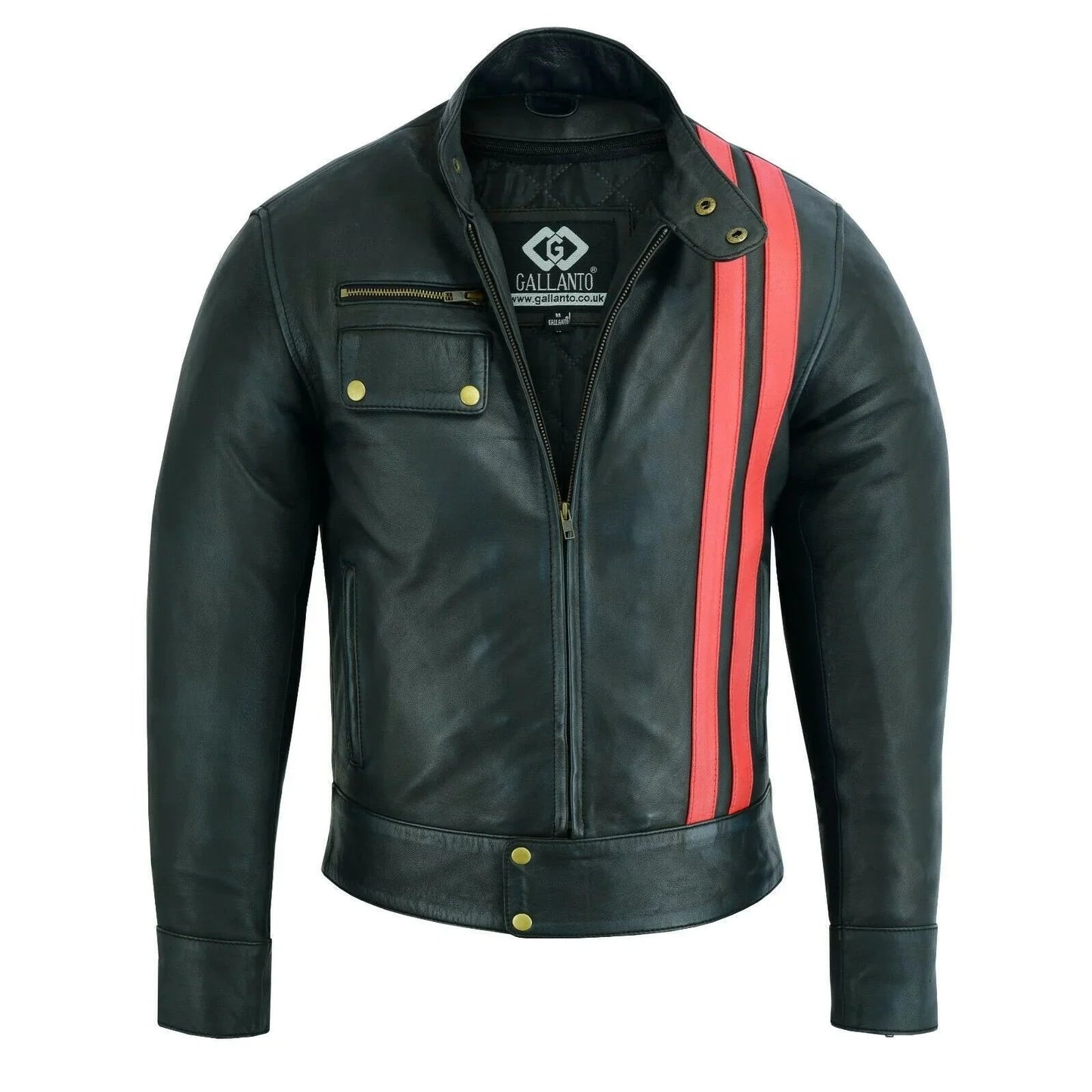 jacket motorcycle leather – black smart cafe racer retro biker jacket