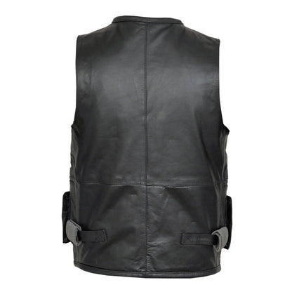 Leather Bike Vest for Motorcycle, Outdoor and Casual Wear