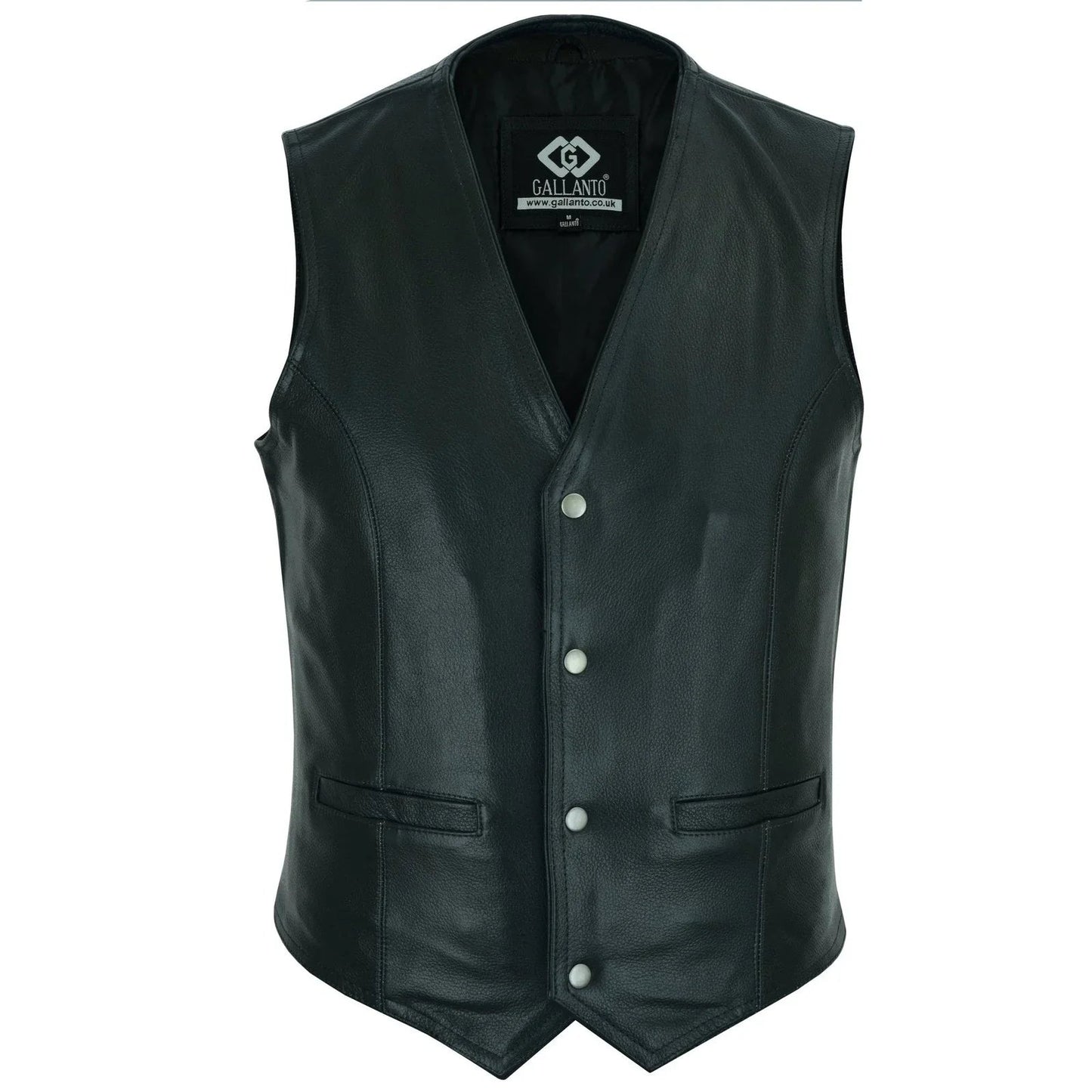 men's leather vest lightweight snap button waistcoat