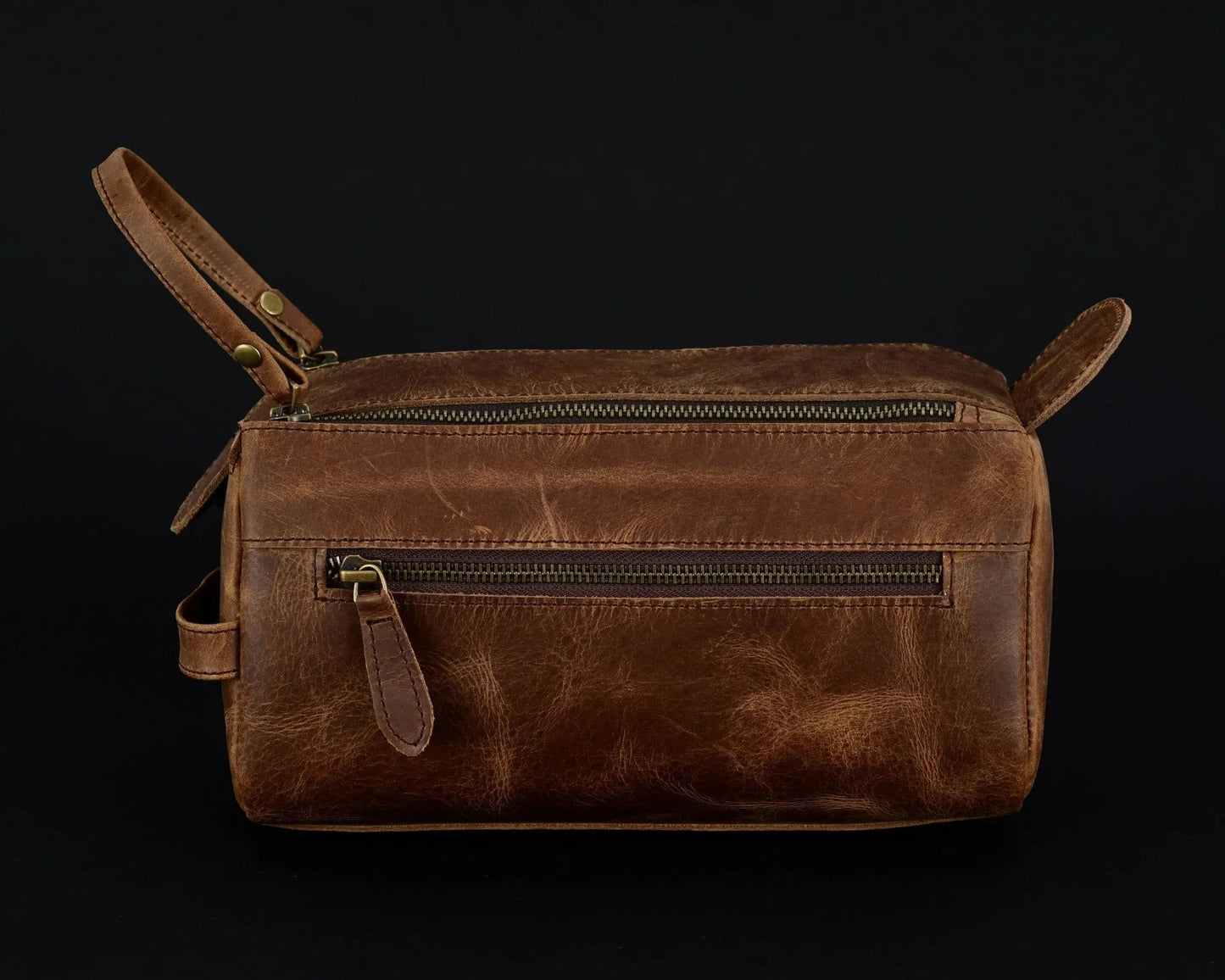 mens wash bag – premium genuine leather travel toiletry bag
