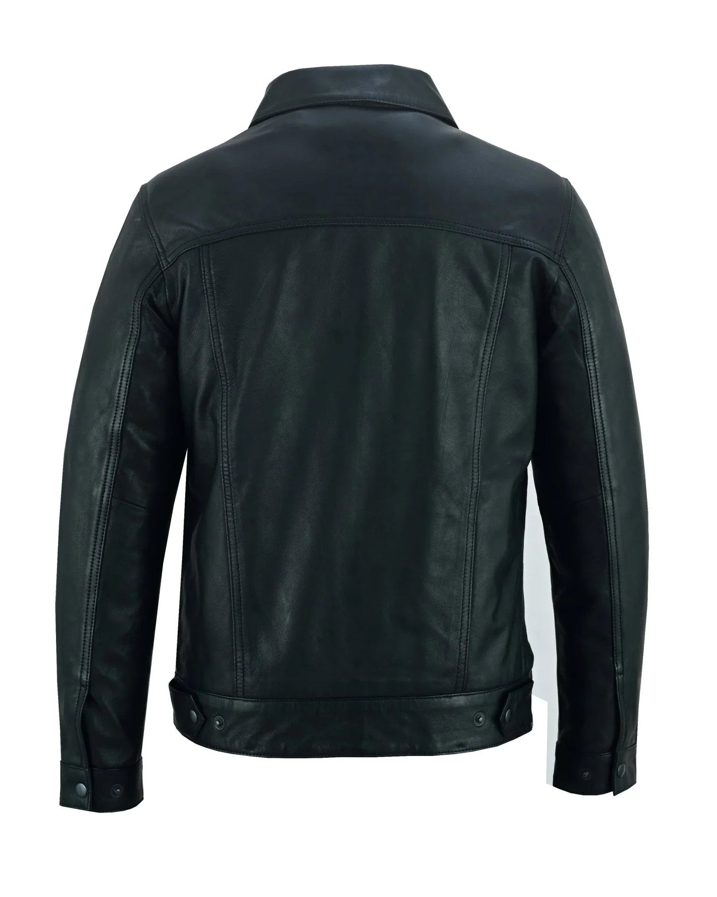 leather jacket motor – fernando's classic black leather trucker jacket