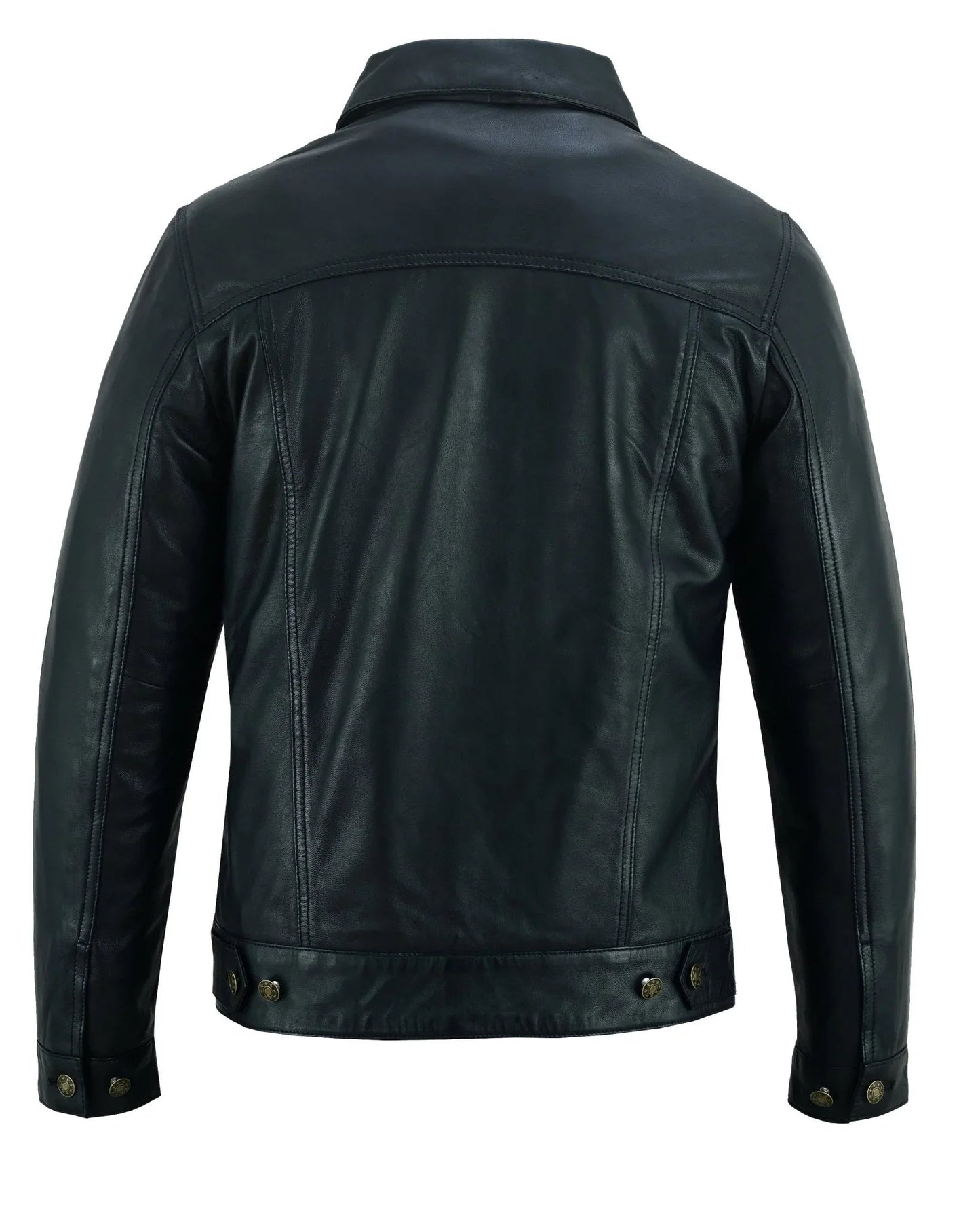 leather jacket motor – fernando's classic black leather trucker jacket