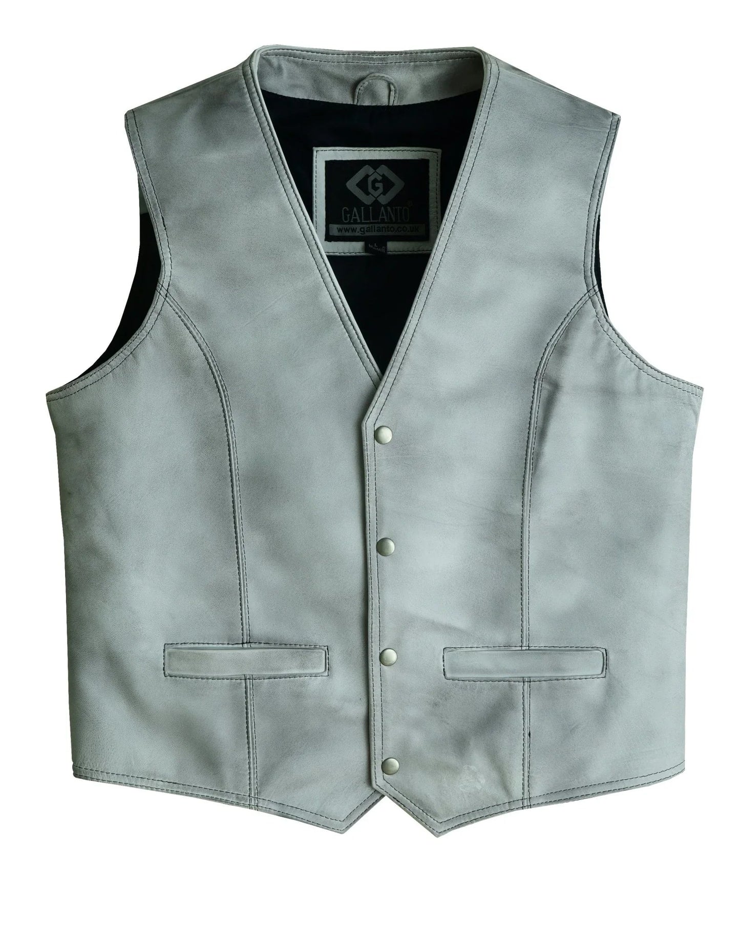 men's leather vest lightweight snap button waistcoat