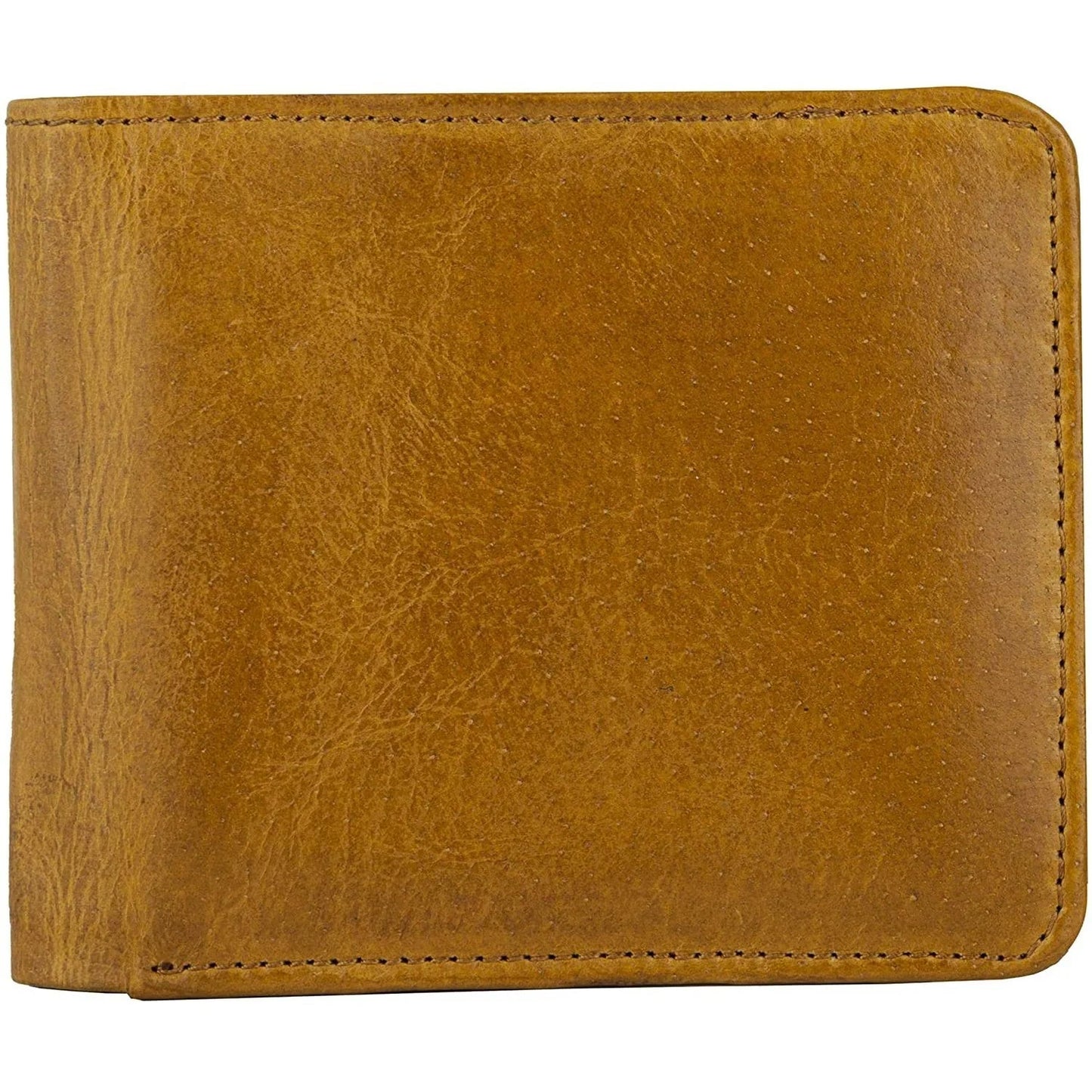 genuine leather men's billfold rfid wallet with coin pocket