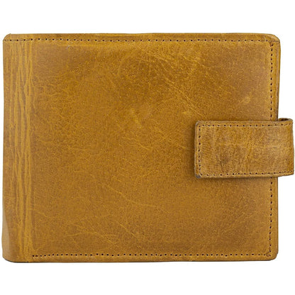 Genuine Mens Leather Wallet with RFID Trifold Vintage Design