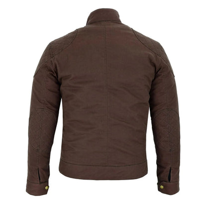 Classic Waxed Cotton Motorcycle Biker Jacket for Men