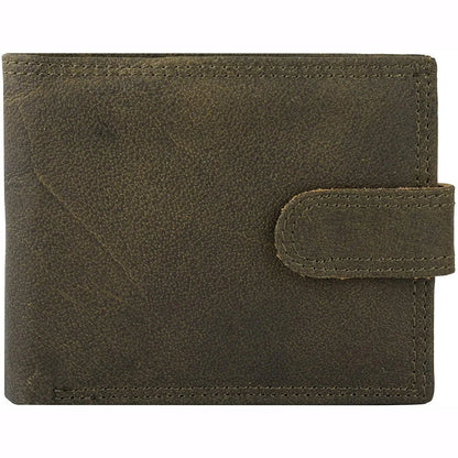 Mens Wallet Genuine Leather RFID Bifold Wallet with Coin Pocket