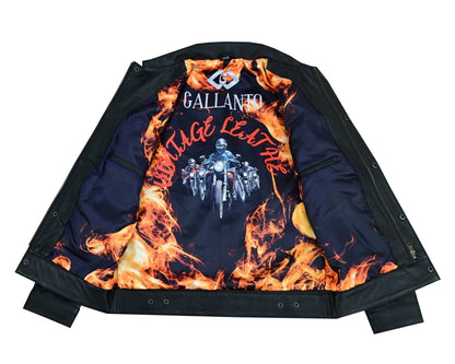 Leather Jacket Motor – Fernando's Classic Black Leather Trucker Jacket