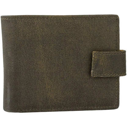 Genuine Mens Leather Wallet with RFID Trifold Vintage Design