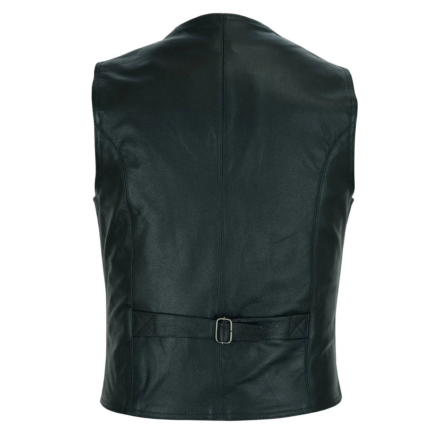 men's leather vest lightweight snap button waistcoat