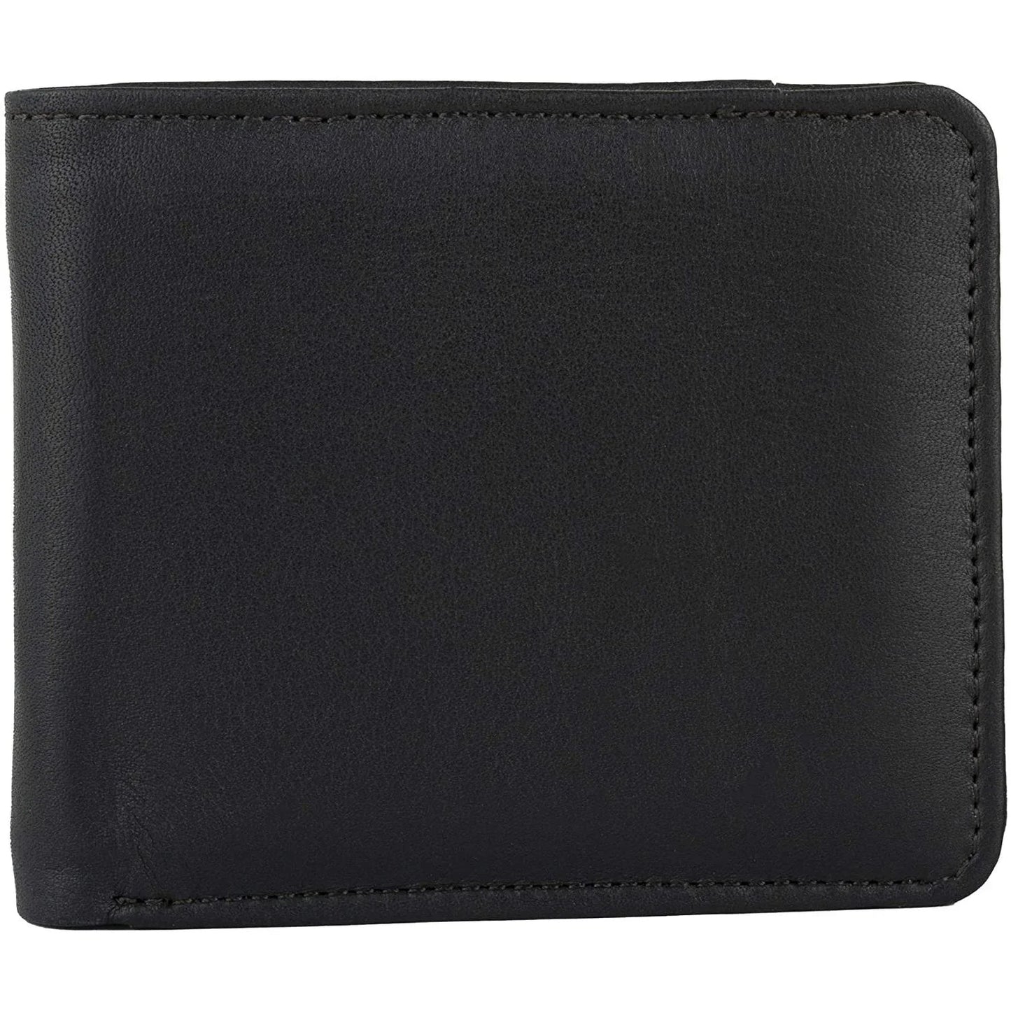 genuine leather men's billfold rfid wallet with coin pocket