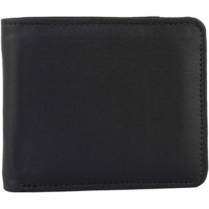 Genuine Leather Men's Billfold RFID Wallet with Coin Pocket
