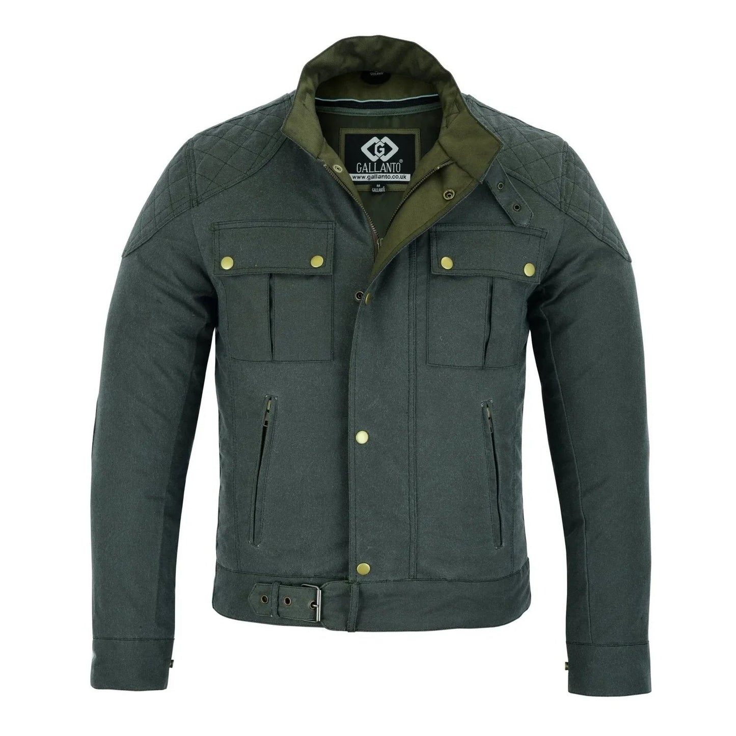 classic waxed cotton motorcycle biker jacket for men