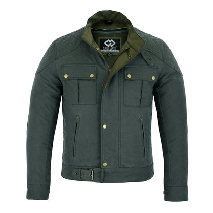Classic Waxed Cotton Motorcycle Biker Jacket for Men