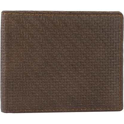 Genuine Leather Men's Billfold RFID Wallet with Coin Pocket