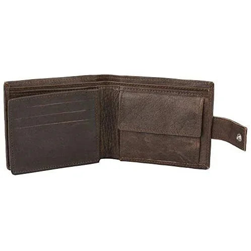 genuine mens leather wallet with rfid trifold vintage design