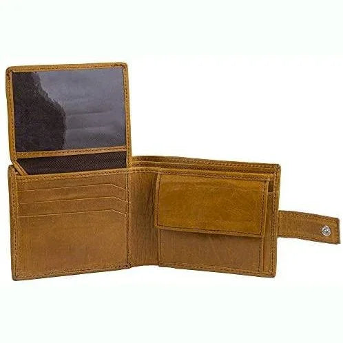 genuine leather rfid trifold male wallets