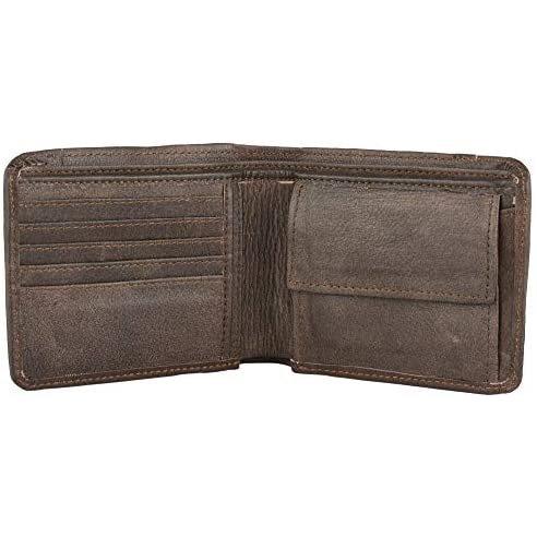 genuine leather men's billfold rfid wallet with coin pocket