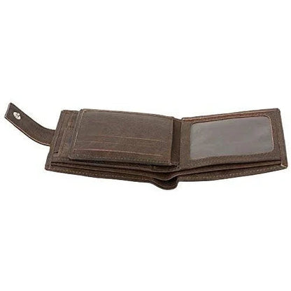 Genuine Mens Leather Wallet with RFID Trifold Vintage Design